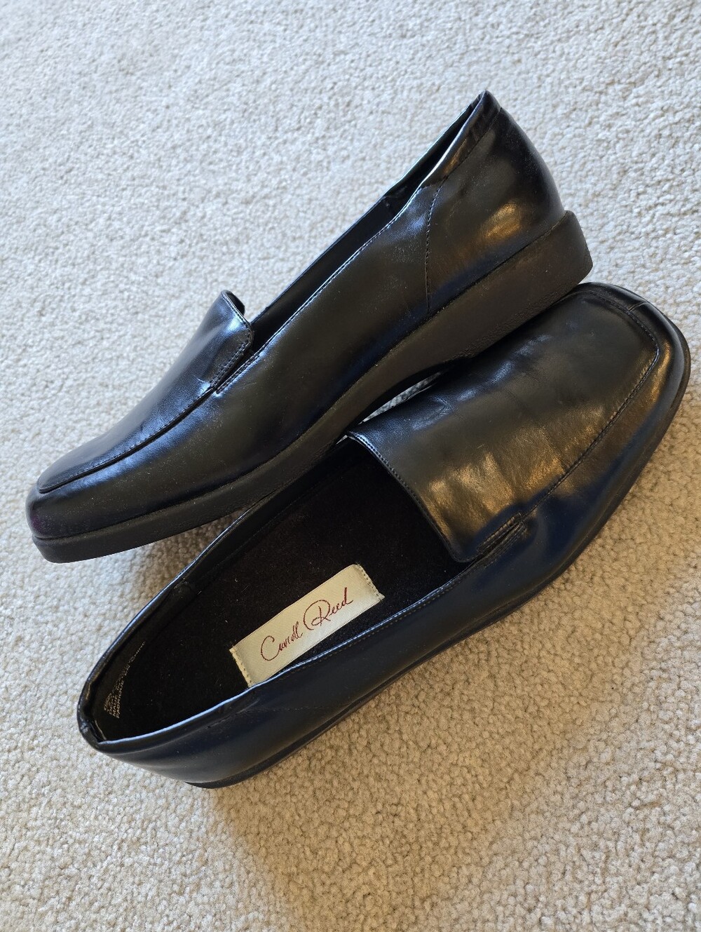 Carroll Reed Black Flex Grip Loafers Size 10W Wide